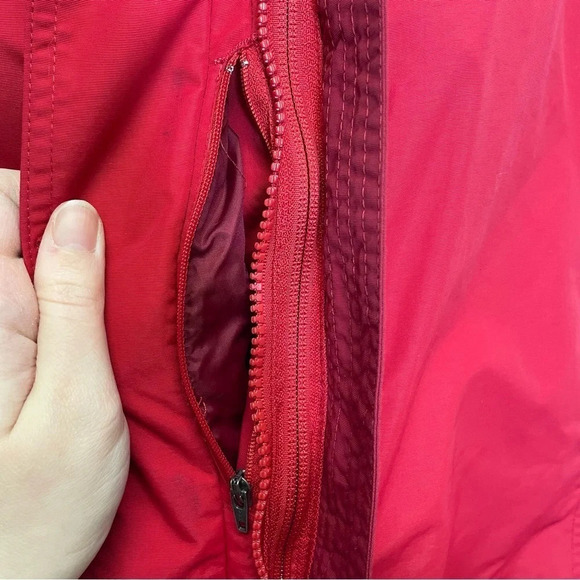 L.L. Bean women’s rain jacket shell lightweight two toned red - Picture 5 of 12